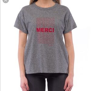 rag & bone Gray Tee with Red Print